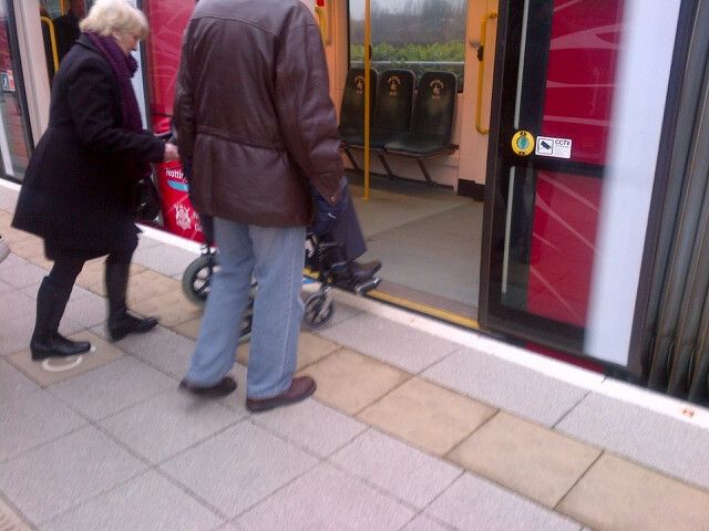 level floor boarding and plenty of space in the off peak - gets very busy in peak periods 