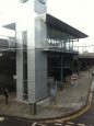 View of the Station Street tram stop from the railway station footbridge across the road