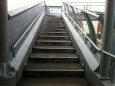 Steps from the pedestrian footbridge at Nottingham station to Station Street tram stop