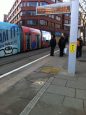 High pavement edges aiding accessibility to trams