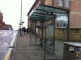 Bus shelter at Nottingham station bus stop (City bound) on Carrington Street