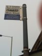 Bus stop with flag to highlight pick up point