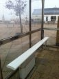 seating inside the bus shelter