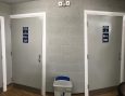 Toilets indicating which side is best for transferring from a wheelchair and also stoma friendly