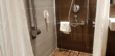 Good easy access wetroom, level entry. Although a shower seat/stool must be requested at reception
