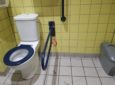 Toilet with right side transfer