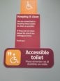 Accessible toilet sign saying not all disabilities are visible